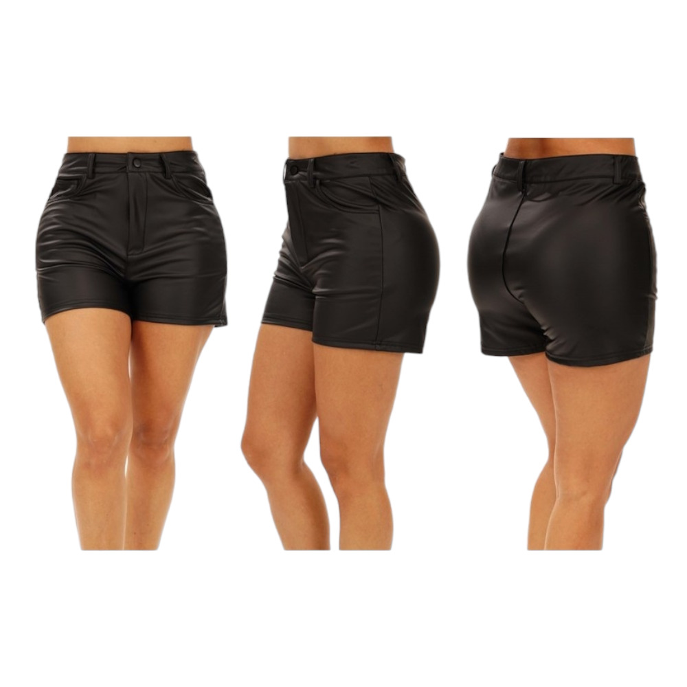 Short cuerina online negro