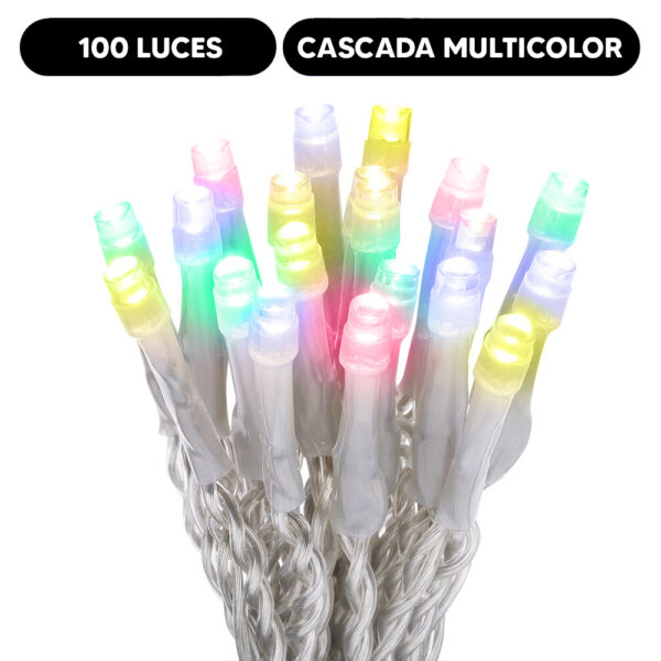 LUCES MULTICOLOR EN CASCADA 2.5M - NAVIDAD