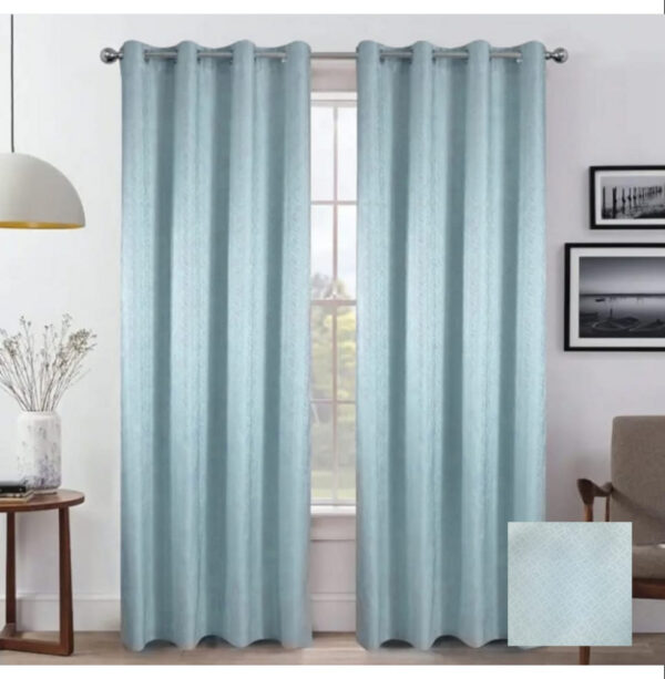 CORTINA ESTAMPADA 1.4 m x 2.29 m 1 PANEL CELESTE