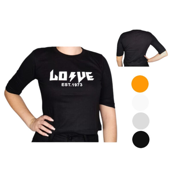 Camiseta Estampada Manga 3/4 -LOVE