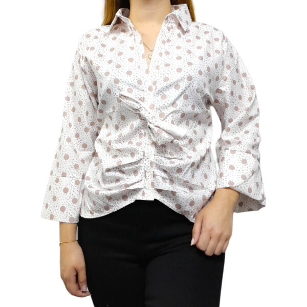 Blusa Estampada Manga Larga -Puntos