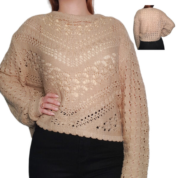 Sweater Tejido Tipo Crochet