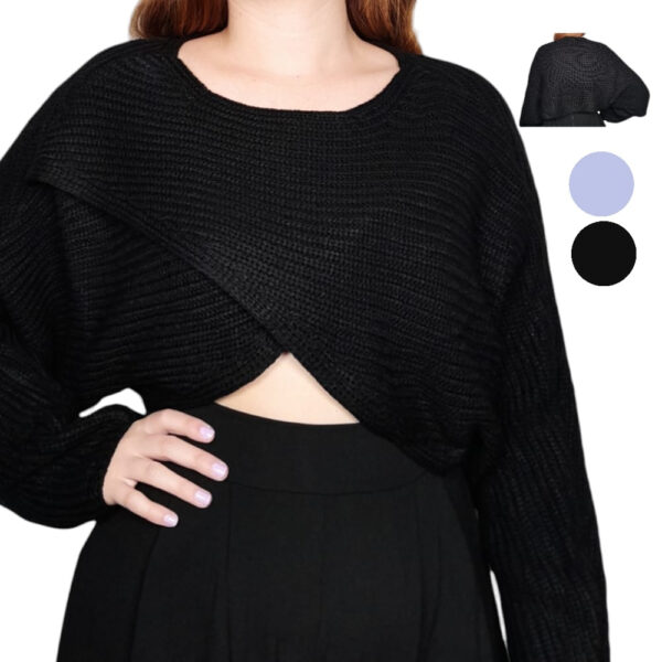 Sweater Tejido Cruzado CropTop