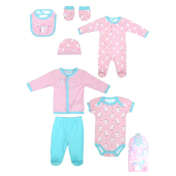 Set 8PCS Conjunto Niña Bebe 0/3-3/6 Meses