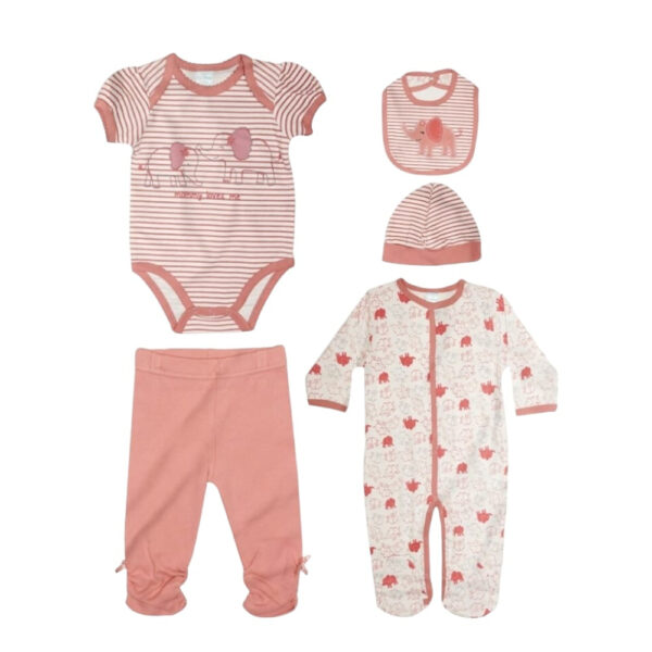 Set 5PCS Con Bebe Niña0-/3-6/9 Meses