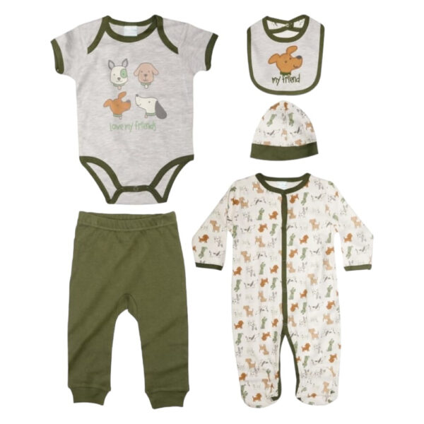 Set 5PCS Conjunto Bebe 0/3-6/9 Meses