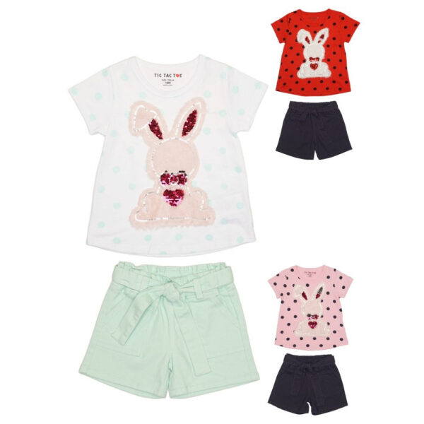 Conjunto Shorts Niñas 2/8 Conejito