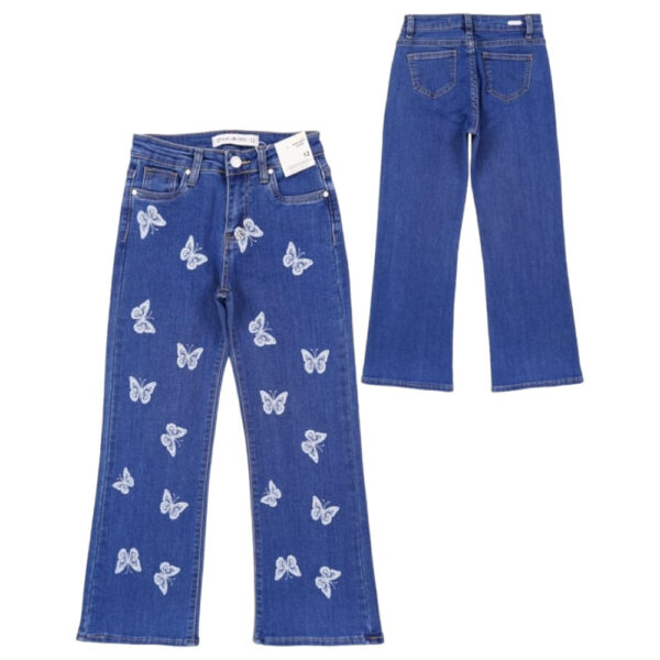 Jeans Con Mariposas Niña Juvenil 10-16