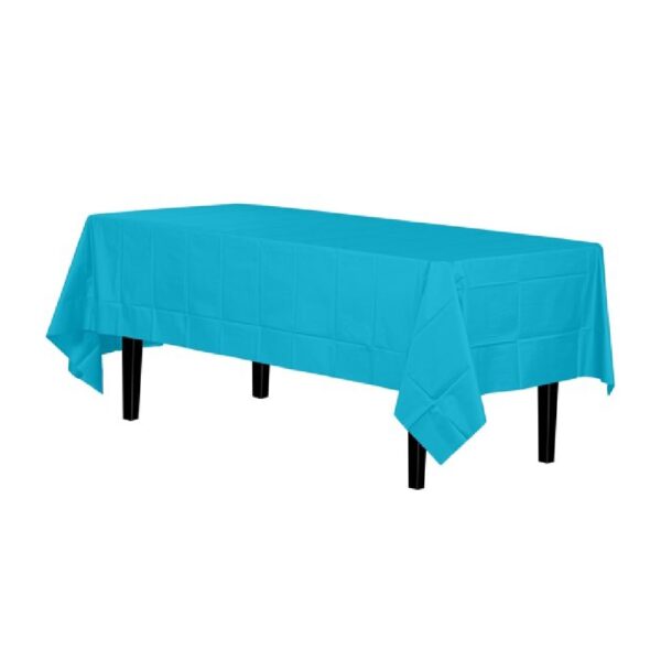 MANTEL PLASTICO RECT TURQUESA 137X274CM