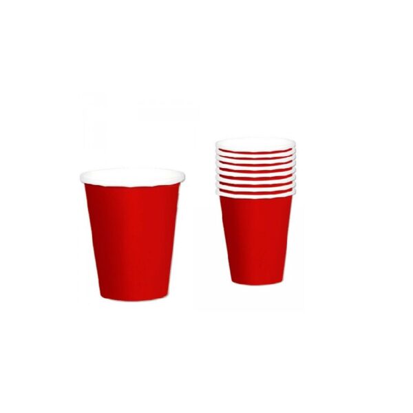 PAQUETE DE 8 VASOS ROJO