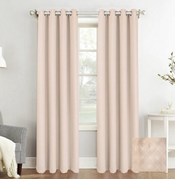 CORTINA ESTAMPADA 1.4 m x 2.29 m 1 PANEL ROSADO CLARO