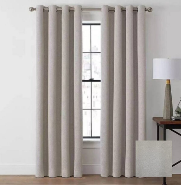 CORTINA ESTAMPADA 1.4 m x 2.29 m 1 PANEL GRIS CLARO