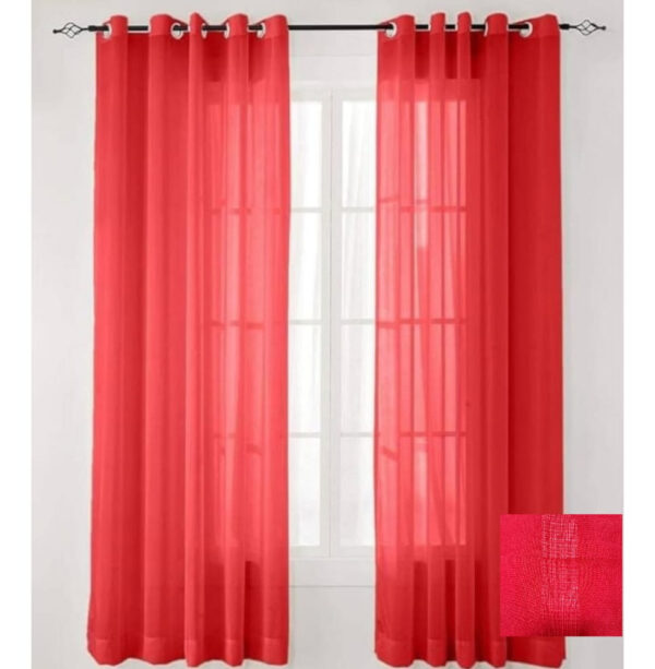 CORTINA  ROJA TRANSPARENTE  1.4m x 2.29m