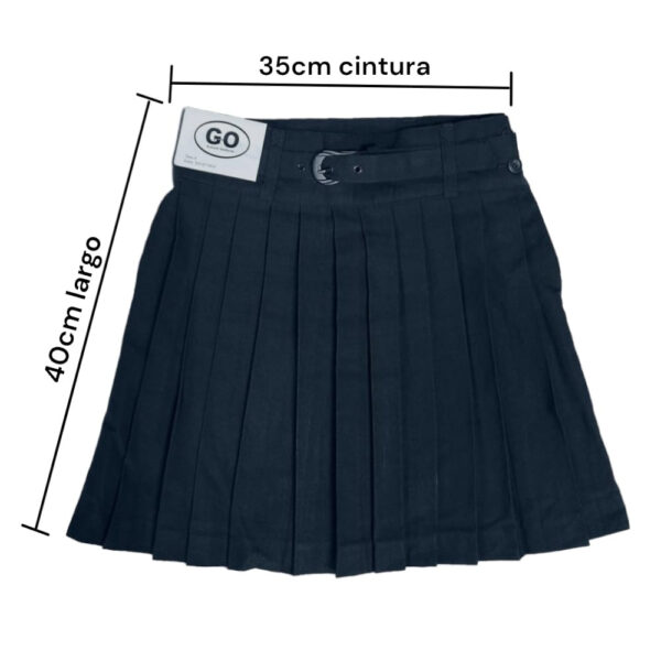 FALDA AZUL ESCOLAR CON FAJA NIÑA TALLA 10