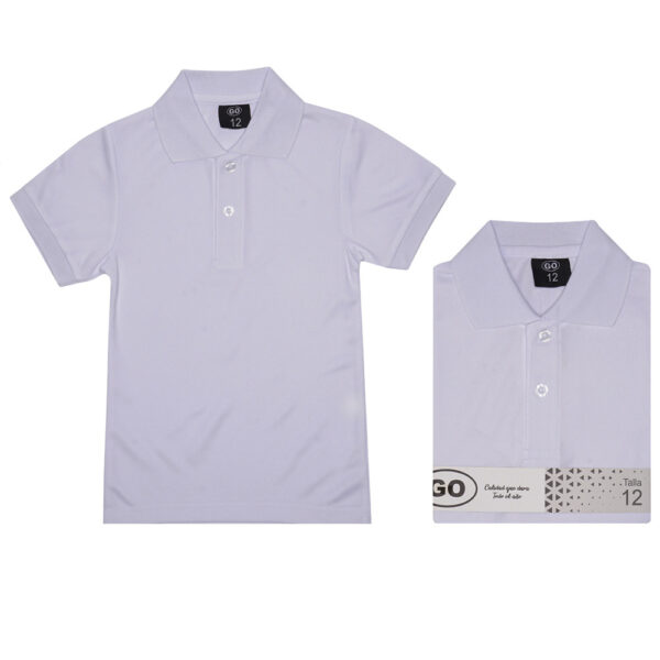 CAMISETA TIPO POLO ESCOLAR  P/NINOS T-12 - GO SCHOOL