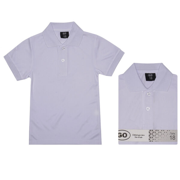 CAMISETA TIPO POLO COLEGIAL P/NINOS T-18 - GO SCHOOL