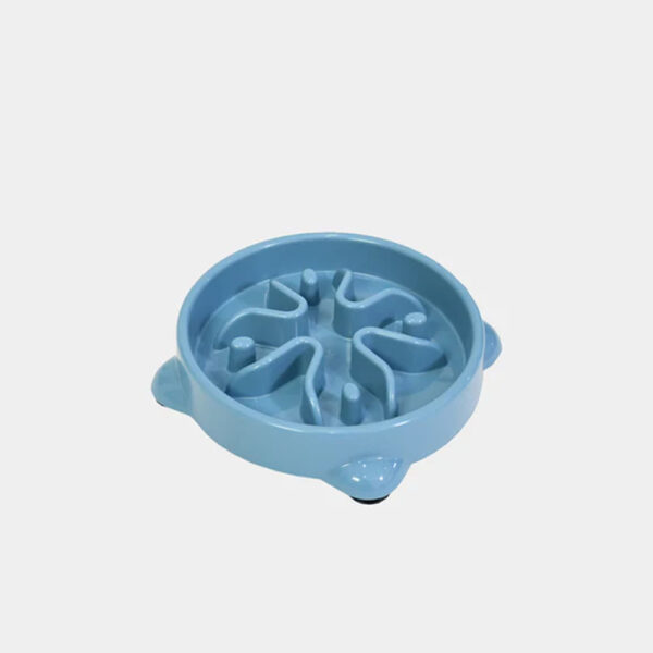 RECIPIENTE DE ALIMENTADOR LENTO PARA PERROS, PEQUENO, AZUL, 16.3X16.3X3.8CM - VIDA DE PERRO