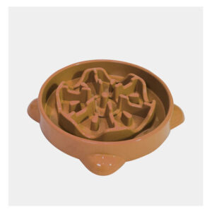 RECIPIENTE DE ALIMENTADOR LENTO PARA PERROS, LARGO, CHOCOLATE,  27.1X27.1X5.9CM - VIDA DE PERRO