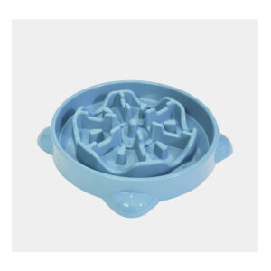 RECIPIENTE DE ALIMENTADOR LENTO PARA PERROS, LARGO, AZUL,  27.1X27.1X5.9CM - VIDA DE PERRO
