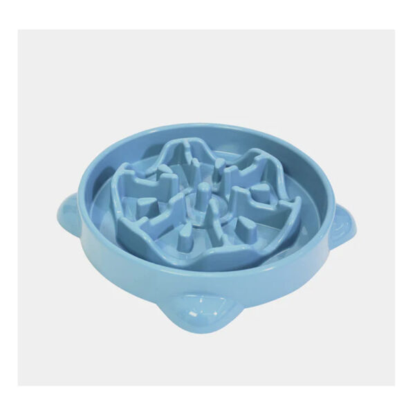 RECIPIENTE DE ALIMENTADOR LENTO PARA PERROS, LARGO, AZUL,  27.1X27.1X5.9CM - VIDA DE PERRO